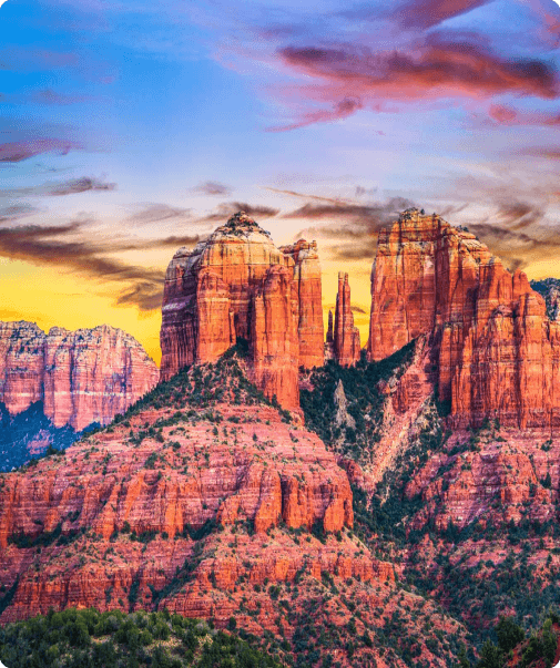 A painting of the red rocks in sedona